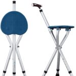 Hold 440 lbs Folding Canes with Seat: A Versatile Walking Stick with Height Adjustment and Magnetic Therapy Stone