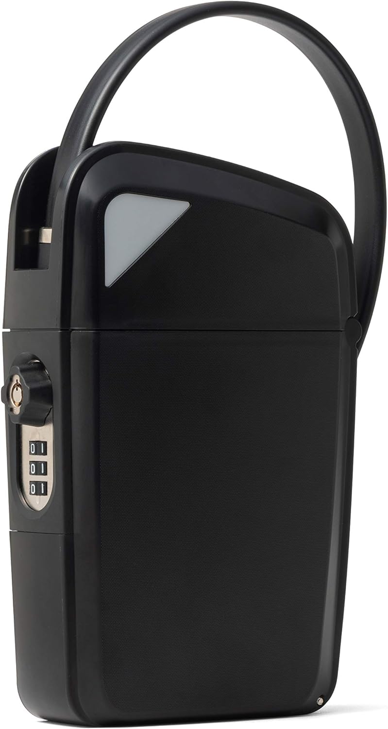 You are currently viewing Portable Indoor/Outdoor Lock Box Safe with Key and Combination Access (Compact, Black)