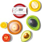 Avocado Saver and Tomato Holder – Set of 4 Reusable Storage Containers for Fridge – Ideal for Garlic, Onions, Lemons, and Potatoes